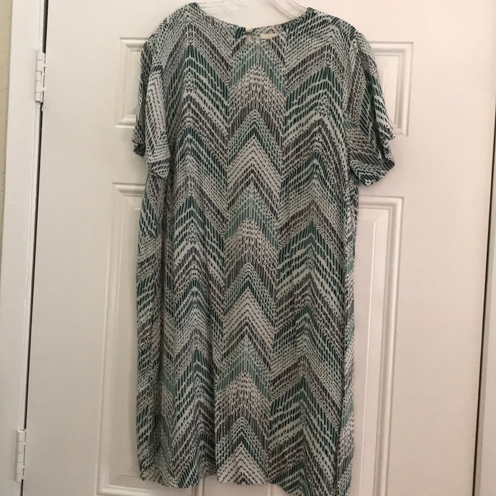 Green and Black Shift Dress